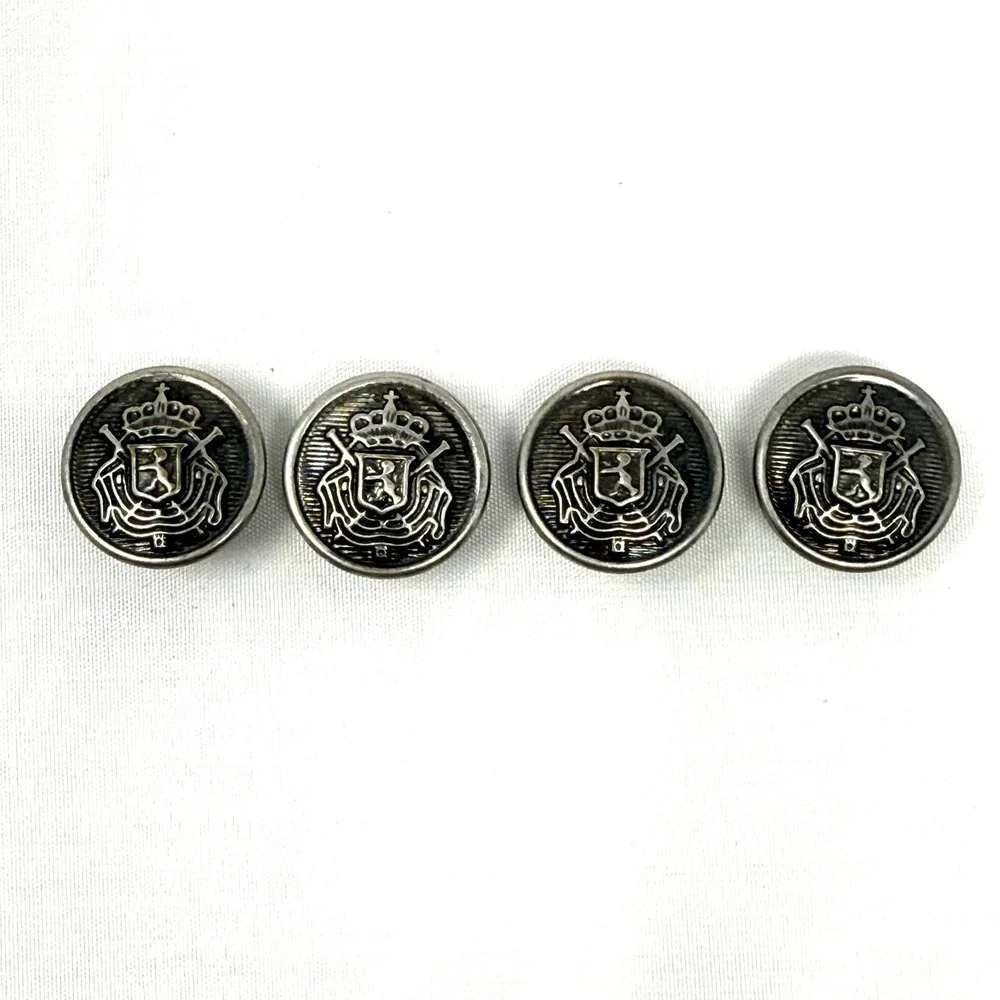 4 Michael Kors Silver Tone Metal Shank Blazer‎ Sleeve Replacement Buttons 15mm